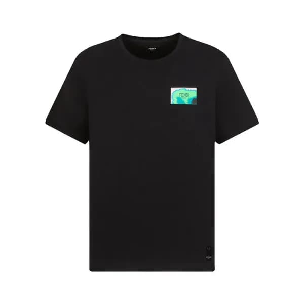 펜디 남성 블랙 크루넥 반팔티 - Fendi Mens Black Short sleeved … - 1