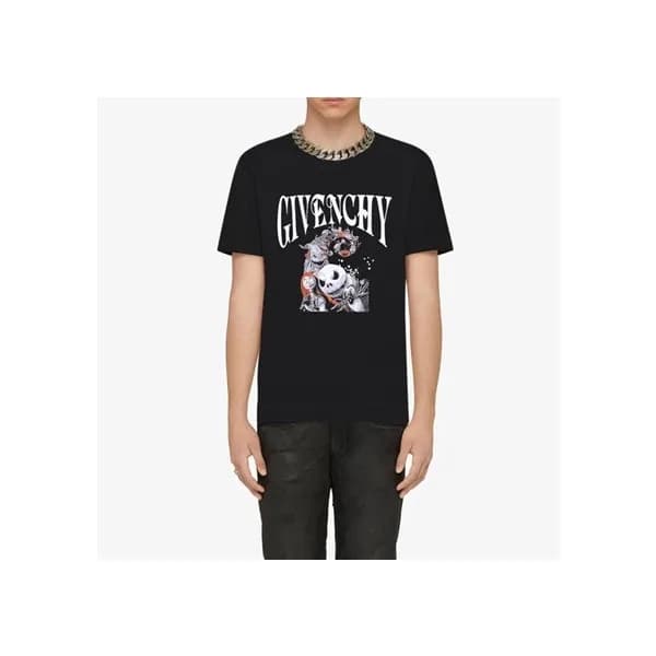 지방시 남성 크루넥 블랙 반팔티 - Givenchy Mens Black Short Slee… - 1