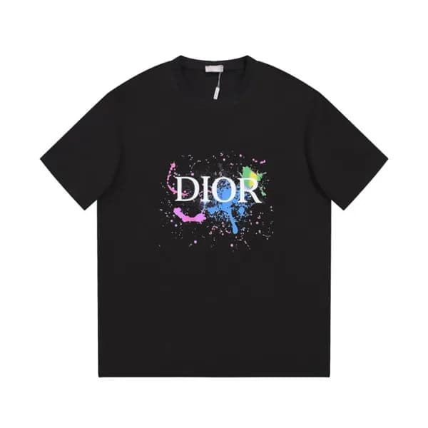 디올 남성 블랙 크루넥 반팔티 - Dior Mens Black Short sleeved T… - 1
