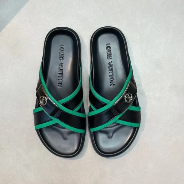 루이비통 남성 그린탭 슬리퍼 - Louis vuitton Mens Green Tap Sli… - 1