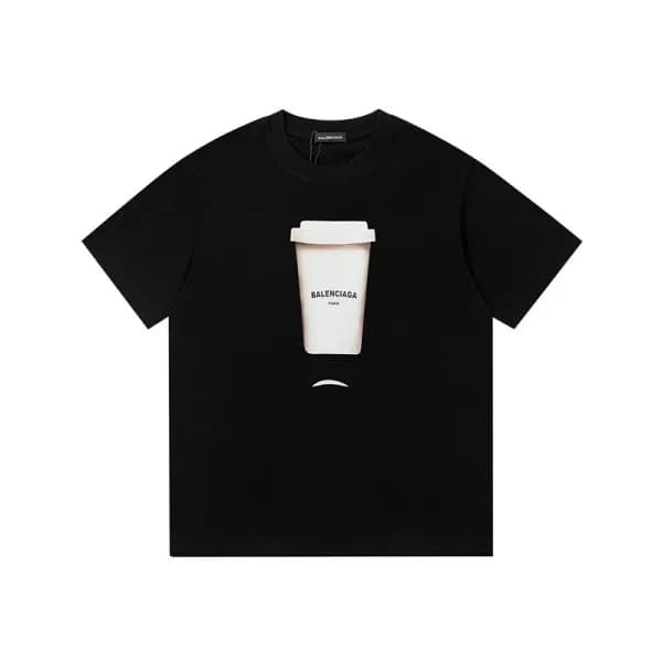 발렌시아가 남성 블랙 크루넥 반팔티 - Balenciaga Mens Black Short … - 1