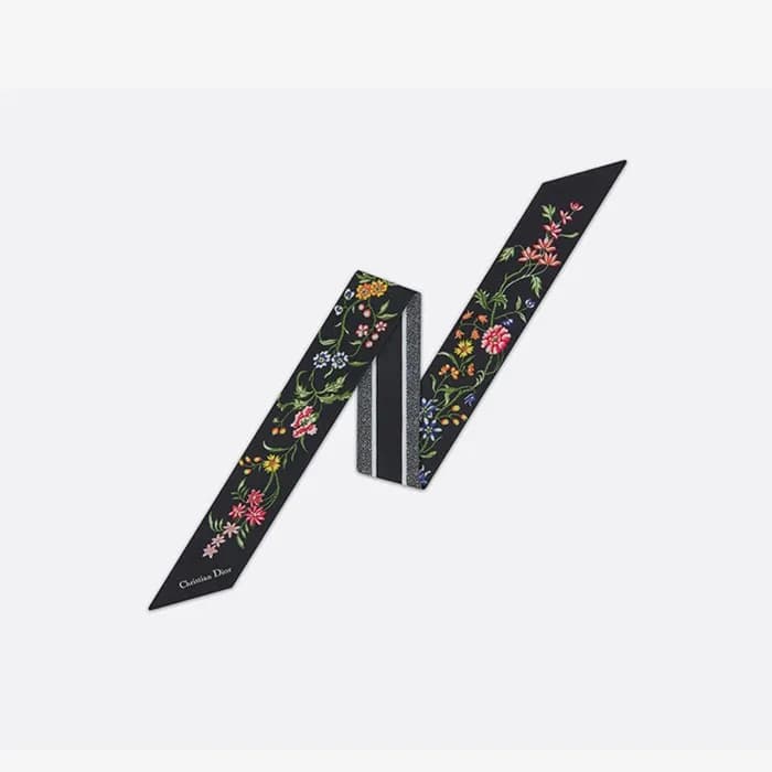 디올 여성 블랙 멀티 컬러 실크 트윌 미차 스카프 【매장-50만원대】 - Dior Wome… - 1