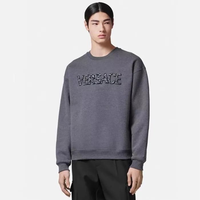베르사체 남성 그레이 크루넥 맨투맨- Versace Mens Gray Tshirts - v… - 1