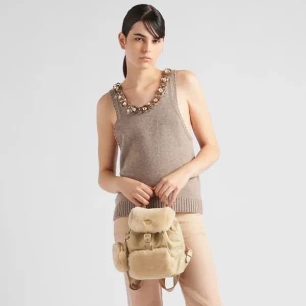 프라다 여성 베이지 백팩 - Prada Womens Beige Back Pack - prb… - 1