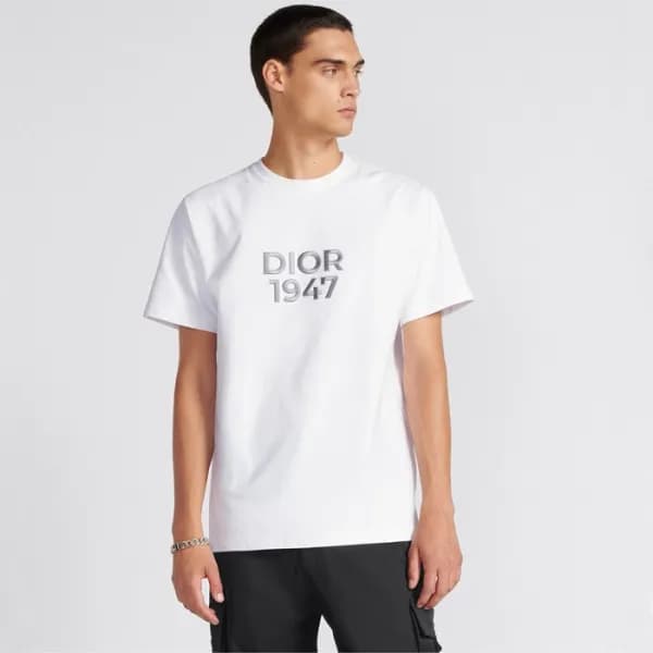디올 남성 화이트 반팔티 - Dior Mens White Short sleeved Tshi… - 1