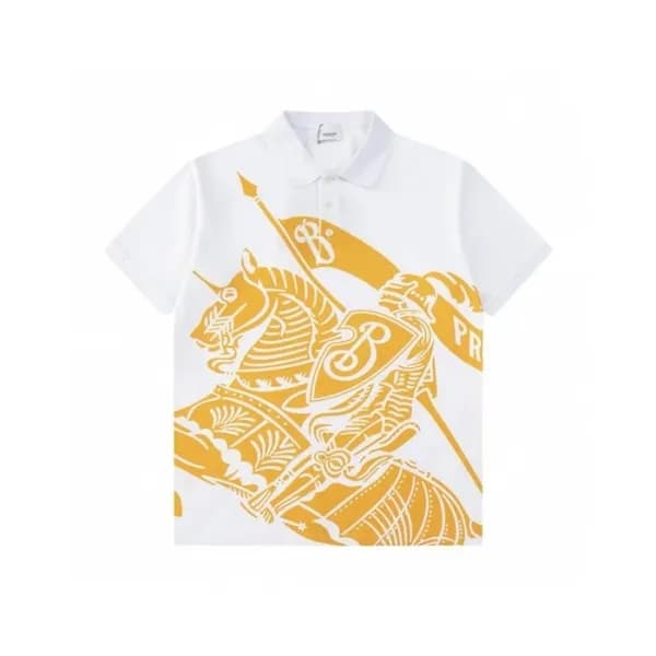 버버리 남성 화이트 폴로 티셔츠 - Burberry Mens White Tshirts - … - 1