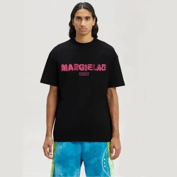 메종 마르지엘라 남/녀 블랙 반팔 티셔츠 - Maison Margiela Unisex Bl… - 1