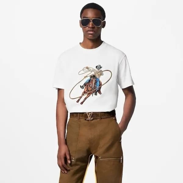 루이비통 남성 라운드 반팔 티셔츠 - Louis vuitton Mens Round Tshi… - 1
