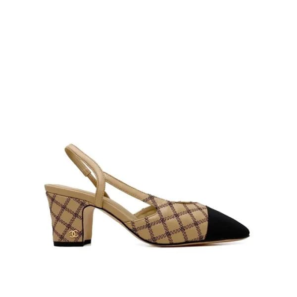 샤넬 여성 미들힐 슬링백 - Chanel Womens Beige Slingback - ch… - 1