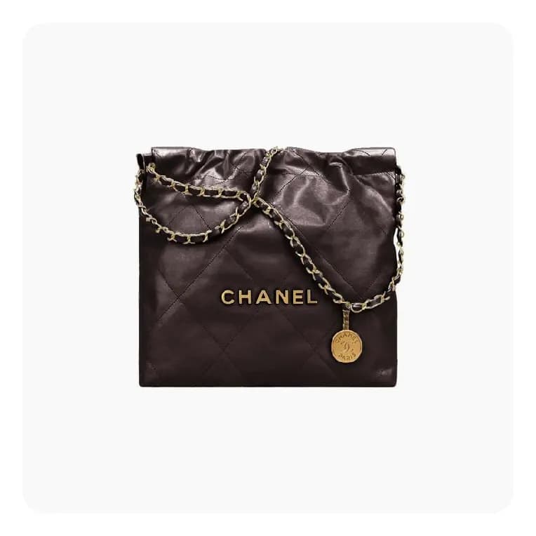 샤넬 22백 미디움 초코 브라운 골드- Chane 22 Bag Medium Bag - ch…