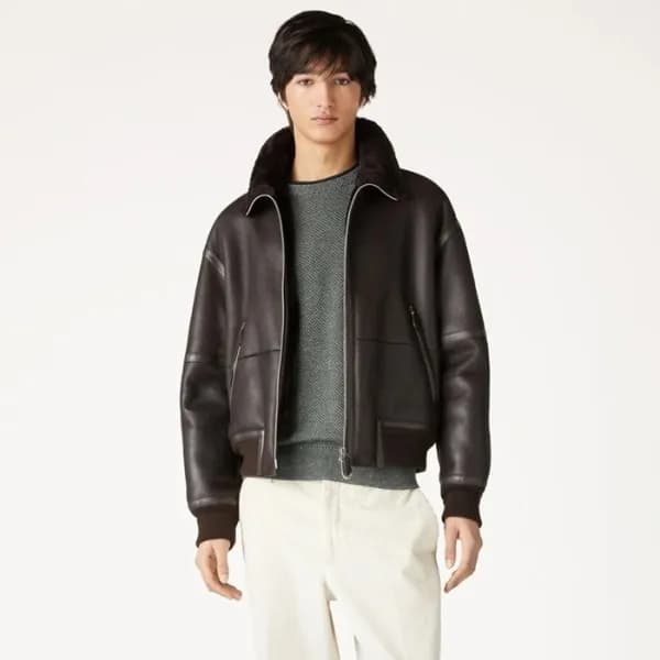 로로피아나 남성 가죽 자켓 - Loro Piana Mens Leather Jacket - … - 1