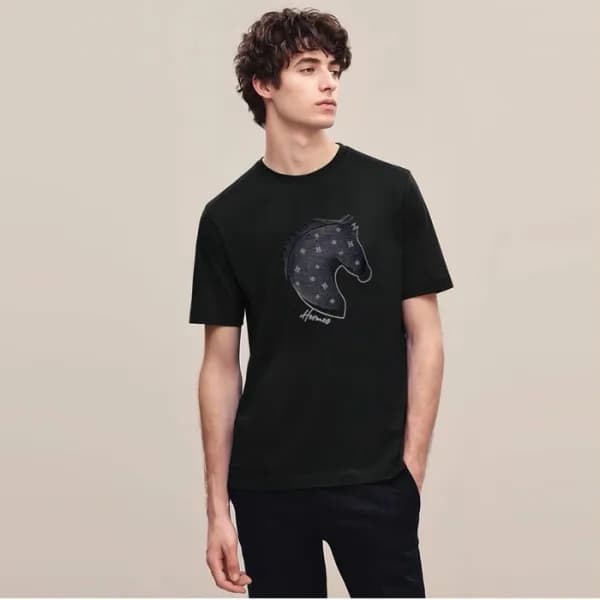 에르메스 남성 라운드 반팔티 - Hermes Mens Round Tshirt - hec57… - 1