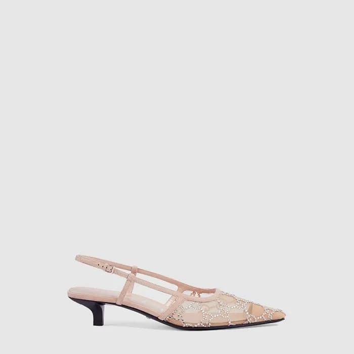 구찌 여성 GG 크리스털 슬링백 펌프스 - Gucci Womens GG Crystal Sl… - 1