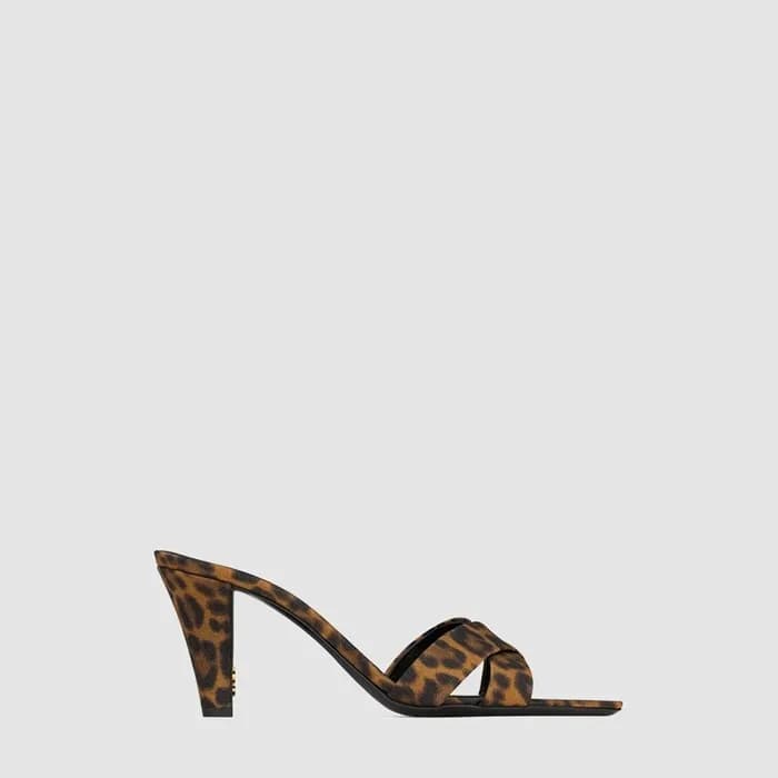 입생로랑 여성 레오파드 그로그랭 Jill 뮬 - Saint Laurent Womens Ji… - 1
