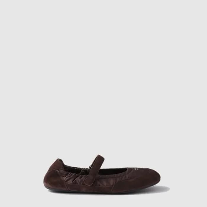 프라다 여성 컬랩스 리나일론 및 스웨이드 발레리나 - Prada Collapsible Re… - 1
