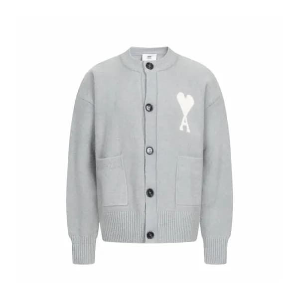 아미 남/녀 브이넥 가디건 - Ami Unisex V-neck Cardigan - amc9… - 1