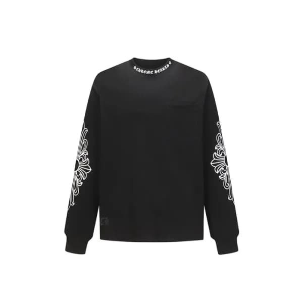 크롬하츠 남성 라운드 긴팔티 - Chrome Hearts Mens Round Tshirt … - 1