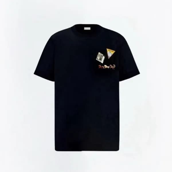 디올 남성 라운드 반팔 티셔츠 - Dior Mens Round Tshirt - dic129… - 1