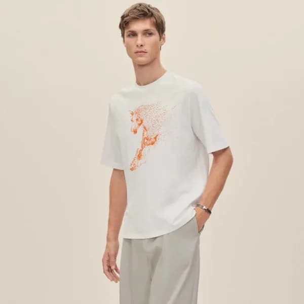 에르메스 남성 라운드 반팔티 - Hermes Mens Round Tshirt - hec13… - 1
