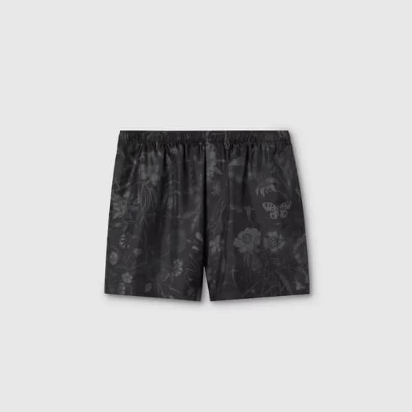 구찌 남성 프린트 실크 트윌 쇼츠 - Gucci Mens Printed Silk Twill… - 1