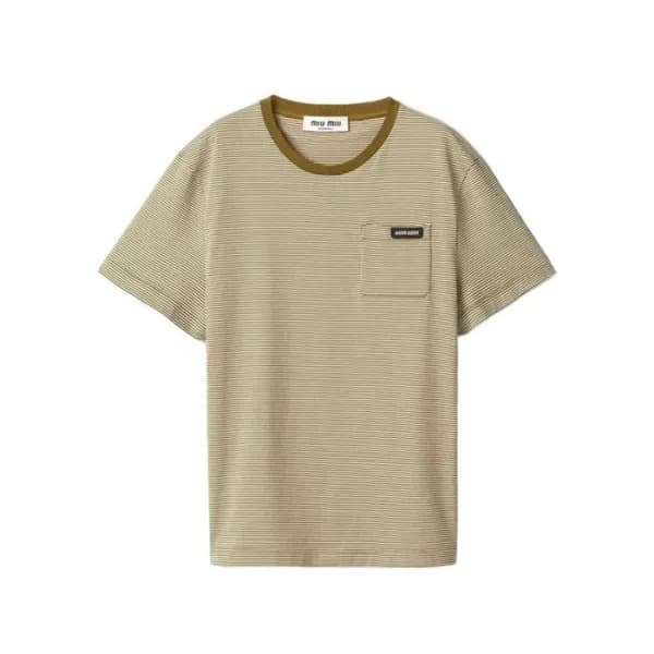 미우미우 여성 라운드 티셔츠 - Miumiu Womens Round Tshirt - mic… - 1