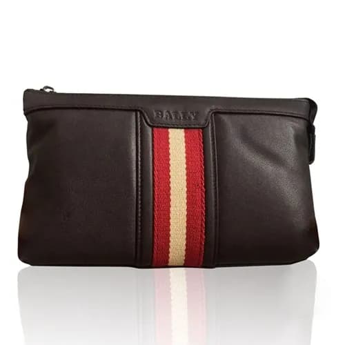 [발리] 브라운 수입가죽 남성용 클러치백 - ba0017b Bally Brown Leath… - 1