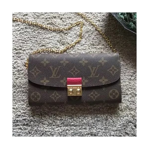 Louis Vuitton Damier Croisette Chain Wallet Shoude… - 1