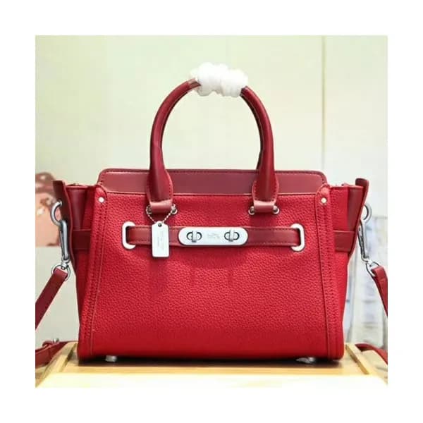 Coach Leather Tote Shoulder Bag,27cm - 코치 레더 토트 숄더… - 1
