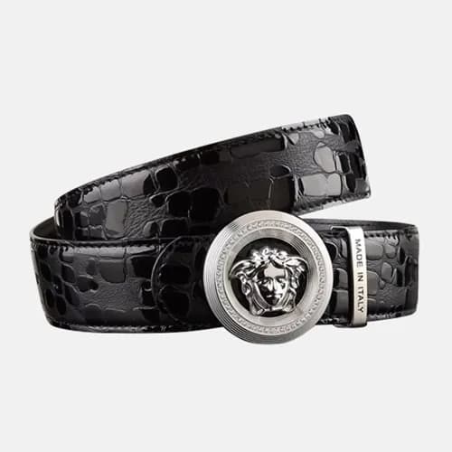Versace 2019 Mens Palazzo Medusa Steel Buckle Leat… - 1