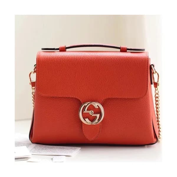 Gucci Interlocking Top Handle Chain Shoulder Bag,2… - 1