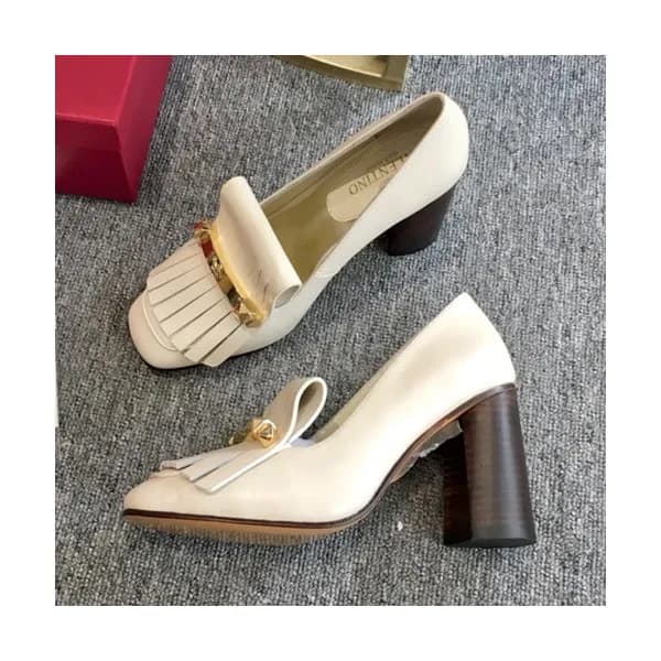 Valentino 2019 Ladies Tassel Metal Logo Pumps High… - 1