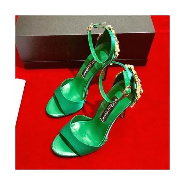 Dolce&Gabbana 2019 Ladies Silk & Leather High Hee… - 1
