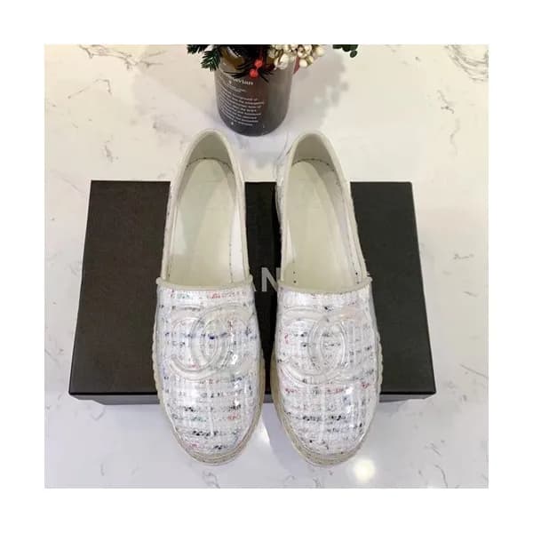 Chanel 2019 Ladies Tweed & PVC Slip On - 샤넬 2019 여… - 1