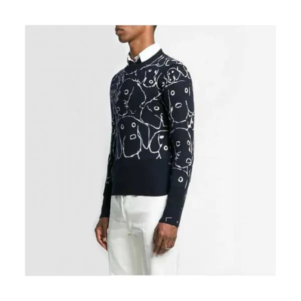 Thom Browne 2019 Mens Animal Crew-neck Wool Sweat… - 1