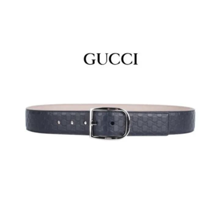 구찌 남성 마이크로 시마 네이비 벨트 - Gucci Mens Navy Belts - bel… - 1