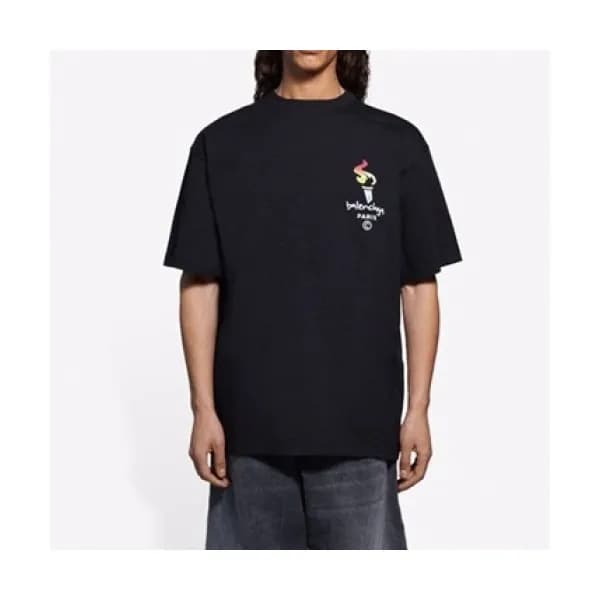 Balenciaga Mm/Wm Logo Cotton Short Sleeved Tshirt… - 1