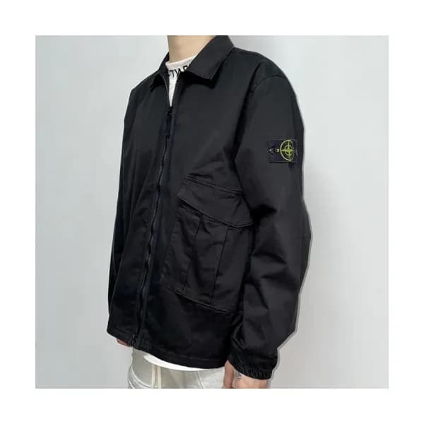 [매장판]Stone Island Mens Basic Casual Jackets Blac… - 1