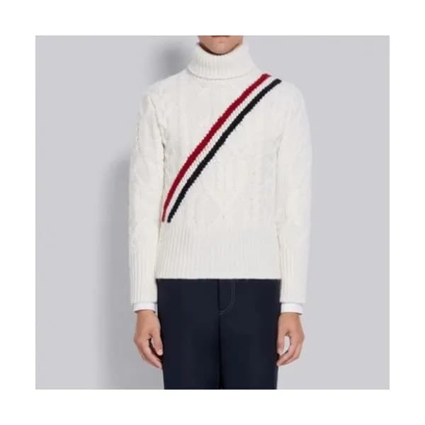 Thom Browne Mm/Wm Strap Crew-neck Wool Sweaters W… - 1