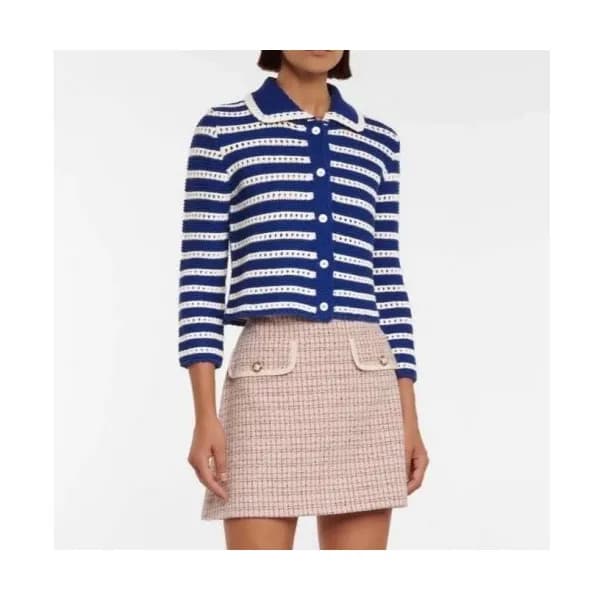 Miumiu Ladies Casual Crew-neck Sweaters Blue - 미우… - 1