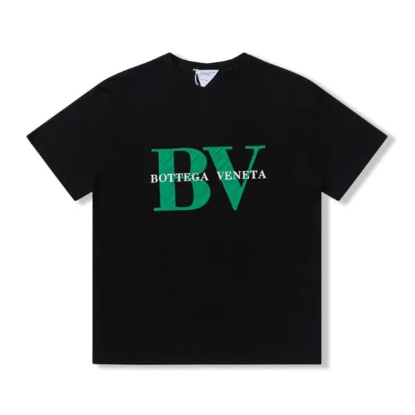 보테가 남자 크루넥 블랙 반팔티 - Unisex Black Short-sleeved Tsh… - 1