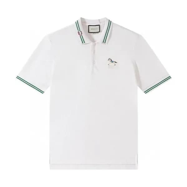 구찌 남성 폴로 화이트 반팔티 - Unisex White Tshirts - guc04616… - 1