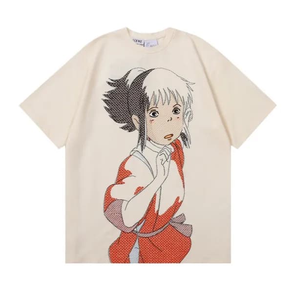 로에베 남/여 이니셜 아이보리 반팔티 - Unisex Ivory Tshirts - loe0… - 1