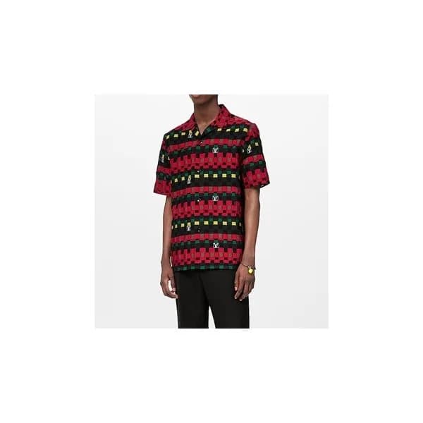 루이비통 남성 캐쥬얼 레드 반팔티 - Mens Red Tshirts - lou04020x - 1