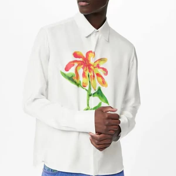 루이비통 남성 이니셜 화이트 셔츠 - Mens White Tshirts - lou04174… - 1