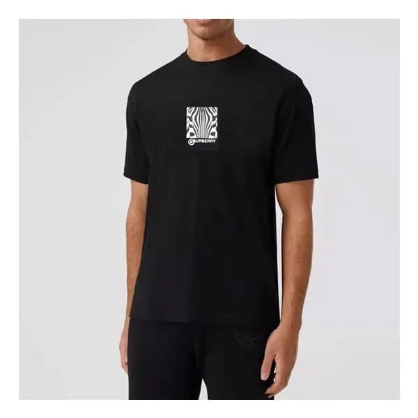 버버리 남성 블랙 크루넥 반팔티 - Mens Black Tshirts - Bur04335x - 1