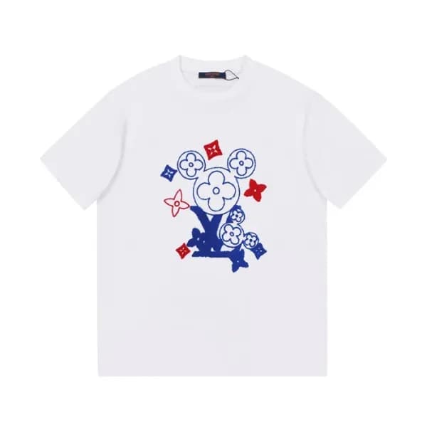 루이비통 남성 화이트 크루넥 반팔티 - Mens White Tshirts - lou0489… - 1