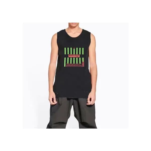 발렌시아가 남성 크루넥 그레이 나시 - Mens Gray Tshirts - bal01629… - 1