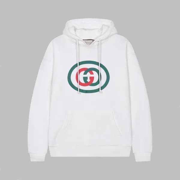 구찌 남/여 트렌디 화이트 후드티 - Unisex White Hoodie - guc0507… - 1