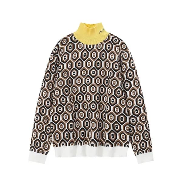 프라다 남성 터틀넥 옐로우 니트 - Prada Mens Yellow Knits - pra0… - 1