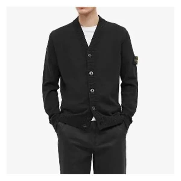 스톤아일랜드 남성 블랙 가디건 - Stone Island Mens Black Cardiga… - 1